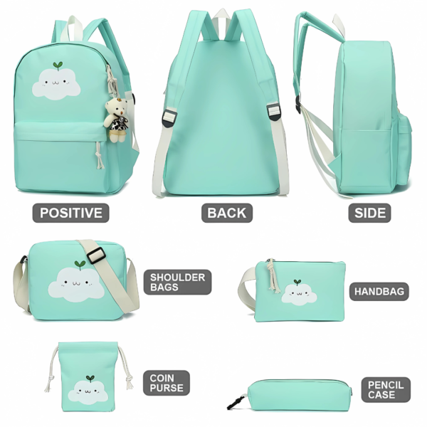 4 Pcs Girl's Nylon Backpack