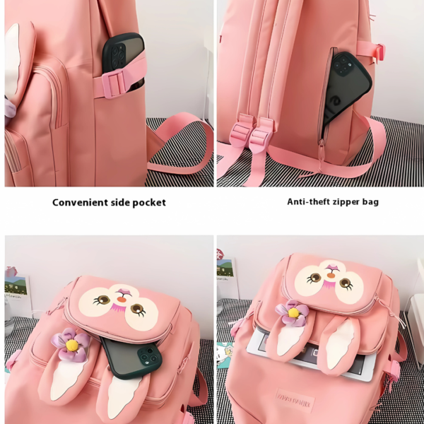 4 Pcs Girl's Canvas Backpack