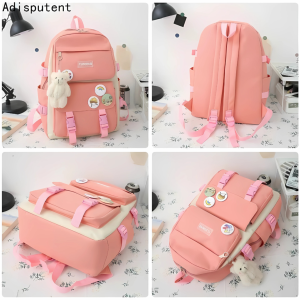 4 Pcs Girl's Nylon Backpack