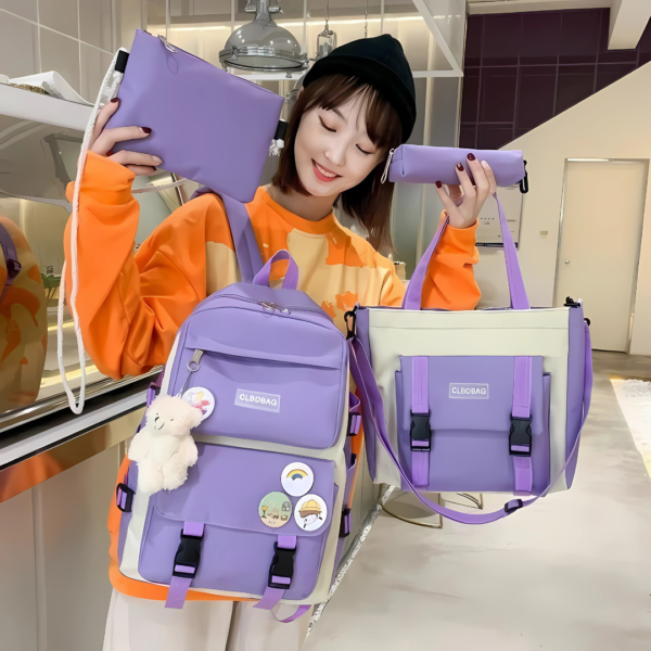 4 Pcs Girl's Nylon Backpack