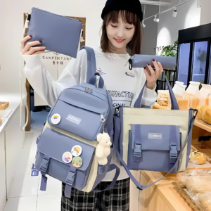 4 Pcs Nylon Backpack For Girls